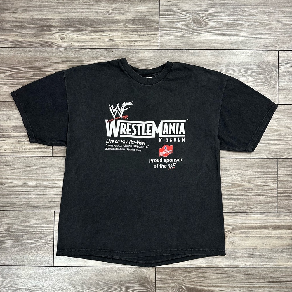 WWF WrestleMania X-Seven Black Graphic Tee